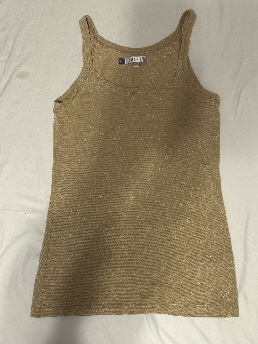 Jennifer Lopez Shimmery Gold Stretch Tank